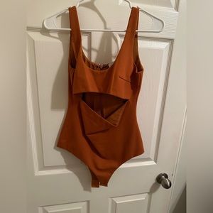 Orange cutout Bodysuit Miss Circle